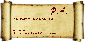 Paunert Arabella névjegykártya